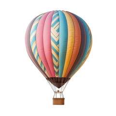 Fototapeta premium Colorful hot air balloon isolated on transparent background - adventure flight.
