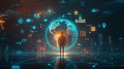 Obraz premium Global Connectivity and Digital Transformation