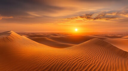 Naklejka premium A beautiful sunset over a desert landscape