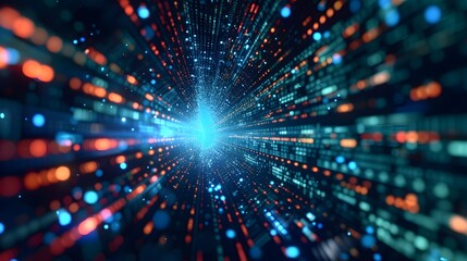 Fototapeta premium Seamless technological background showing the powerful visualization of Big Data AI generated illustration