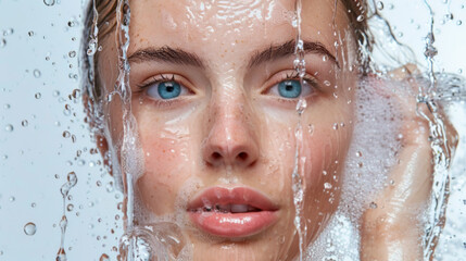  Refreshing Water Splash on Woman's Face