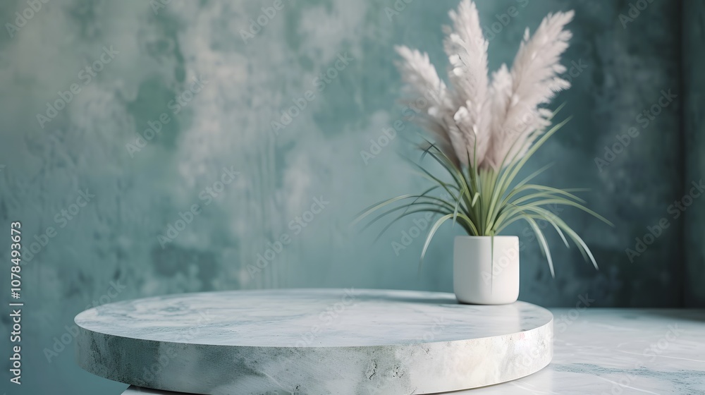Aufkleber show a panoramic macro view of a stylish podium with a soft gipsumfeature ai generated illustration