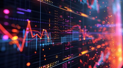 Show a detailed representation of complex data sets being converted into readable graphics and charts to showcase data visualization AI generated illustration