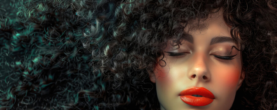 Beauty Portrait with Curly Hair