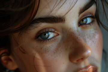 Fototapeta premium Beauty Portrait of Female Face with Natural Skin