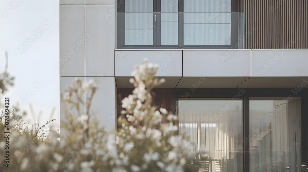 Aufkleber showcase of clear lines and open design in a minimalistic townhouse macro shot ai generated illustra