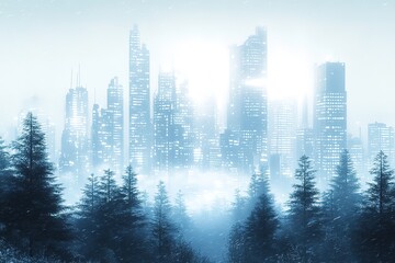 Metropolis 3D render heavy smog
