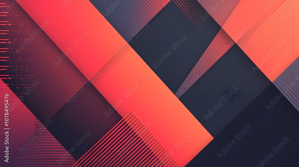 Poster Simple lines forming geometric patterns for a minimalistic abstract background AI generated illustration
