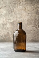 white bottle on concrete background. Selective focus