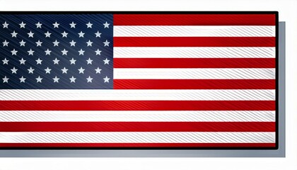 Obraz premium american flag waving isolated on white