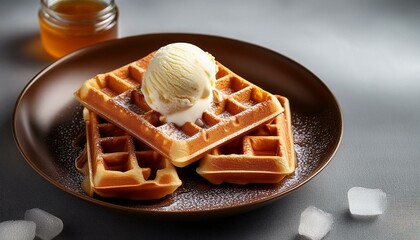 belgian waffles with ice cream