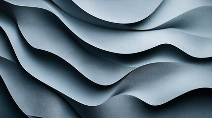 Obraz premium Abstract image featuring layered blue curved shapes with smooth textures creating a flowing, wave-like pattern in a monochromatic color scheme.