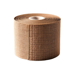 Textured Brown Cohesive Bandage Roll for Medical Use - Isolated PNG with Transparent Background Perfect for Healthcare Designs
