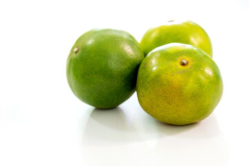 Green orange on white blackground