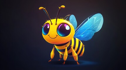 Fototapeta premium Cute Cartoon Bee Illustration