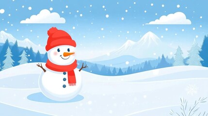 Fototapeta premium Beautiful winter outdoor illustration
