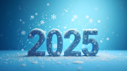 Snowy 2025 new year's celebration concept