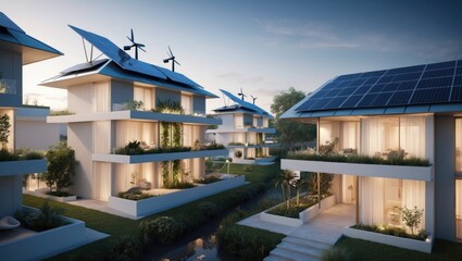 Obraz premium Eco-Friendly Smart City with Advanced Sustainable Architecture