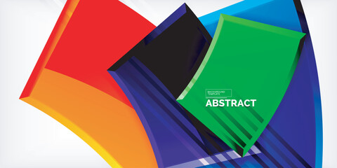 Obraz premium Vector abstract color geometric shapes. Illustration For Wallpaper, Banner, Background, Card, Book Illustration, landing page