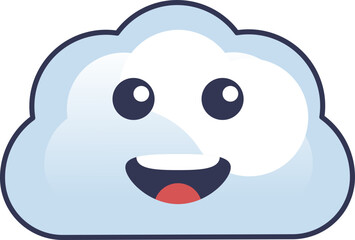 A cheerful cloud with a smiling face, symbolizing positivity and lightheartedness.