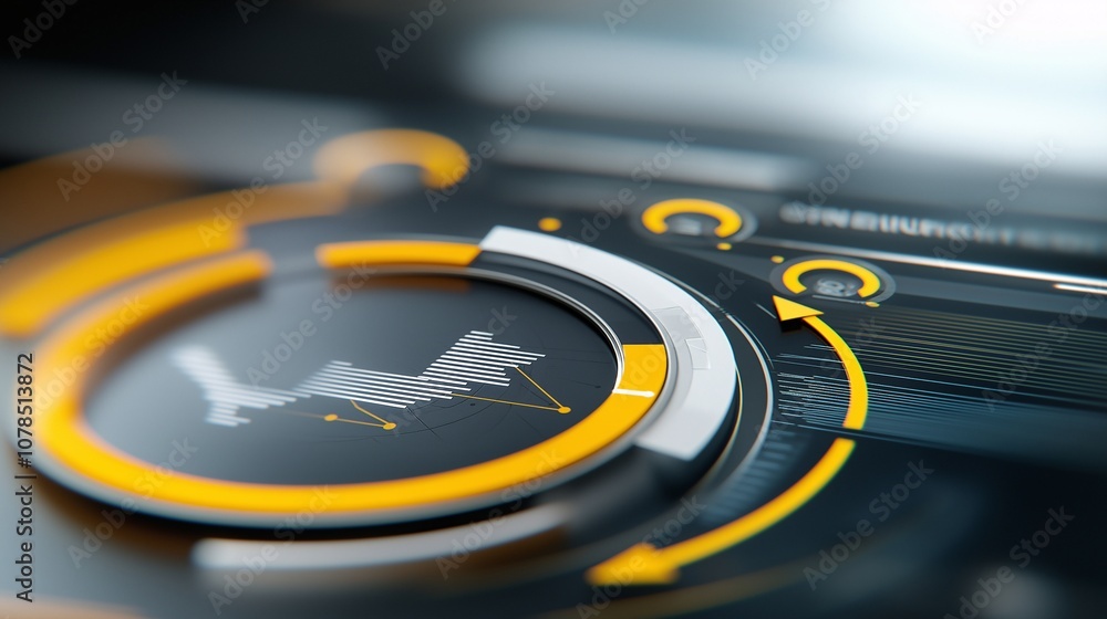 Poster abstract visualization of customer journey mapping concept, featuring an intricate design with dynam