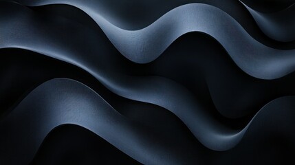 Obraz premium Beautiful dark black fabric wave background concept wallpaper AI generated image