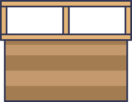 Wooden raised garden bed illustration, showcasing simple design and structure.