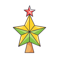 Obraz premium Christmas tree vector art, flat illustration Christmas tree icon