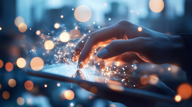 Engaging Digital Interaction with Futuristic Tablet - Powered by Adobe