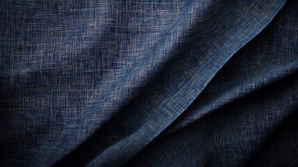 Dark navy blue background with a fabric-like woven texture