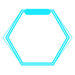 blue overlap line hexagon frame and topic banner