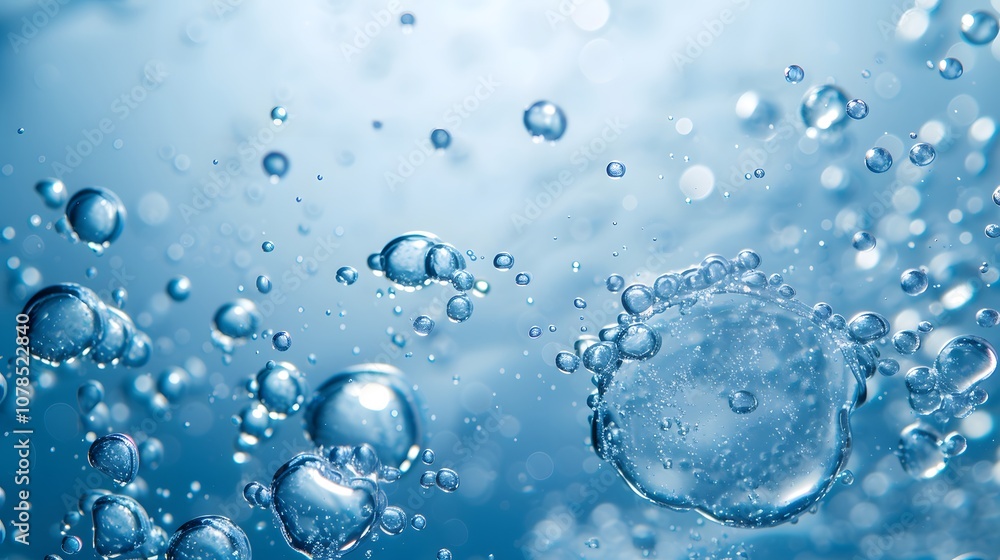 Poster sparse abstract background featuring a macro view of air bubbles in water ai generated illustration