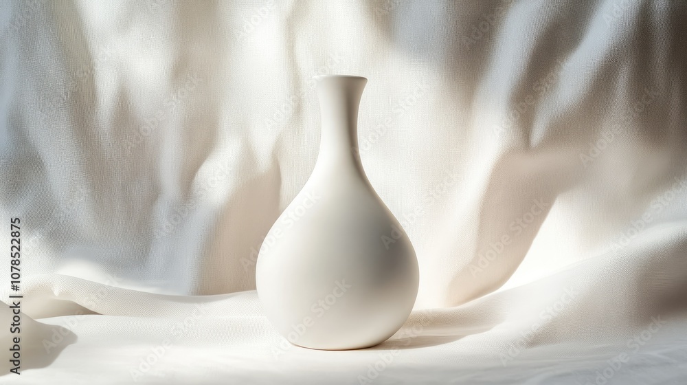 Poster a stylish white bottle displayed on a white background with a soft focus for a modern look