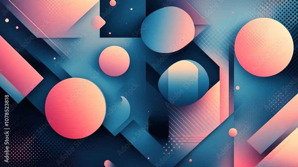 Poster abstract geometric background with vibrant colors and gradient.
