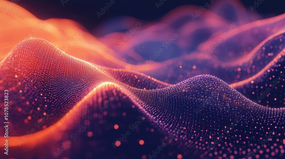 Poster abstract digital visualization of data, showing the impact of integrated technology on improving bus