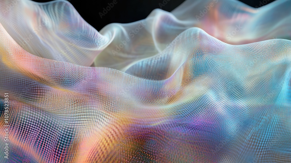 Poster abstract digital visualization of data, showing the impact of integrated technology on improving bus