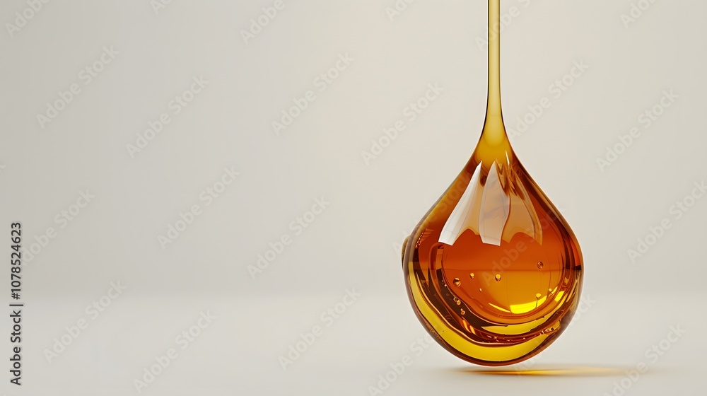 Poster stylized rendering of a drop of honey against a minimalist white background ai generated illustratio
