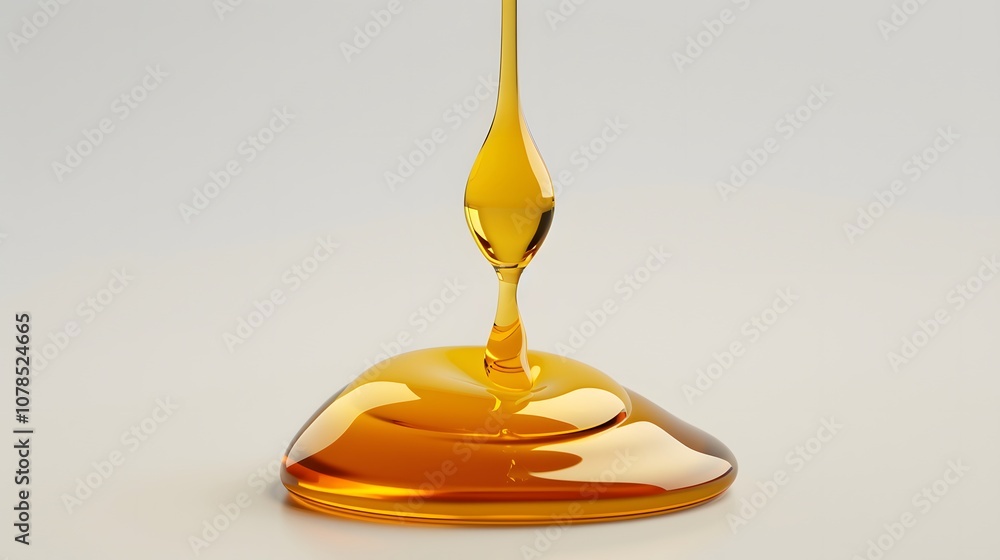 Poster stylized rendering of a drop of honey against a minimalist white background ai generated illustratio