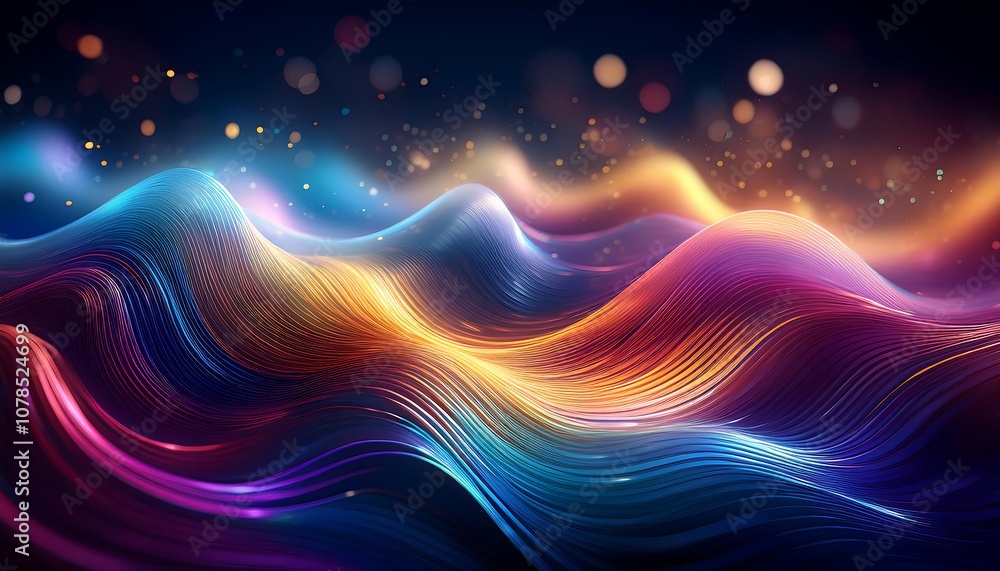 Poster Color wave effect with bokeh touch