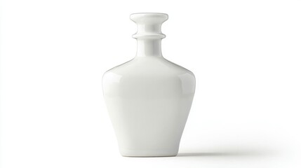 Elegant white bottle isolated on a white background, perfect for packaging and branding purposes