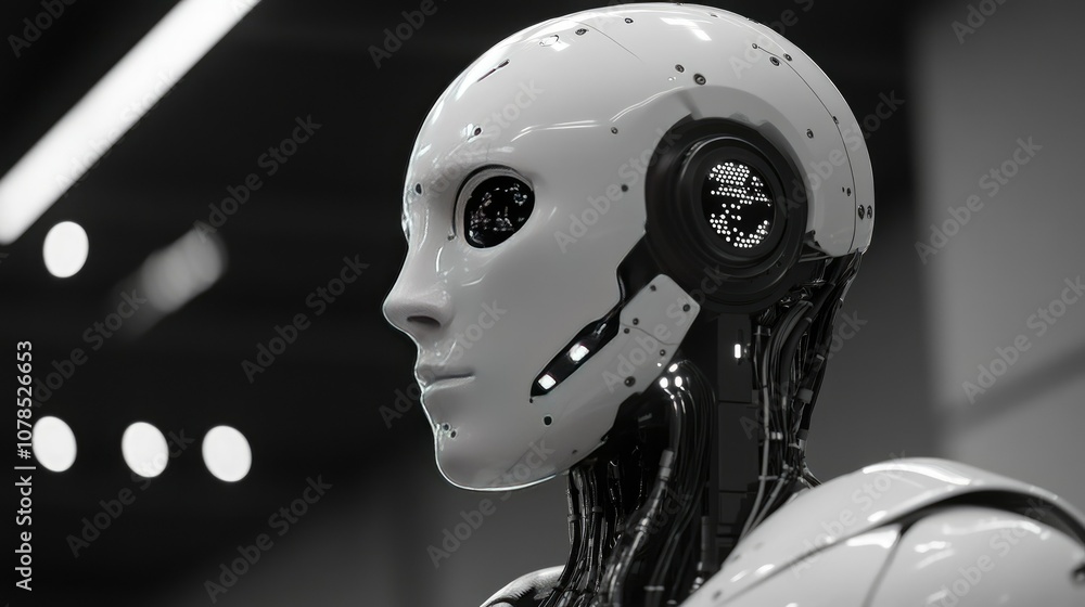 Poster High-tech business solutions using AI, data analytics, and software to streamline processes and improve decision-making
