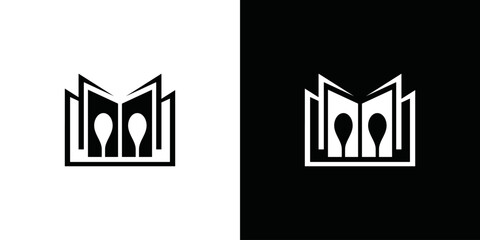 spoon logo with book vector