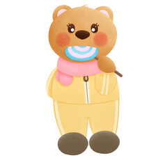 teddy bear with a candy 
