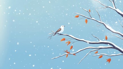 Beautiful winter outdoor illustration