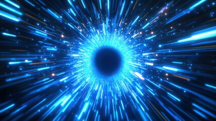 Abstract Blue Light Tunnel