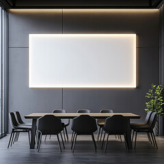 Home Interior with Wooden Wall Decor and Large Mirror