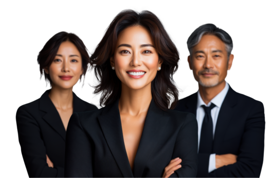 Confident Woman with Smiling Colleagues