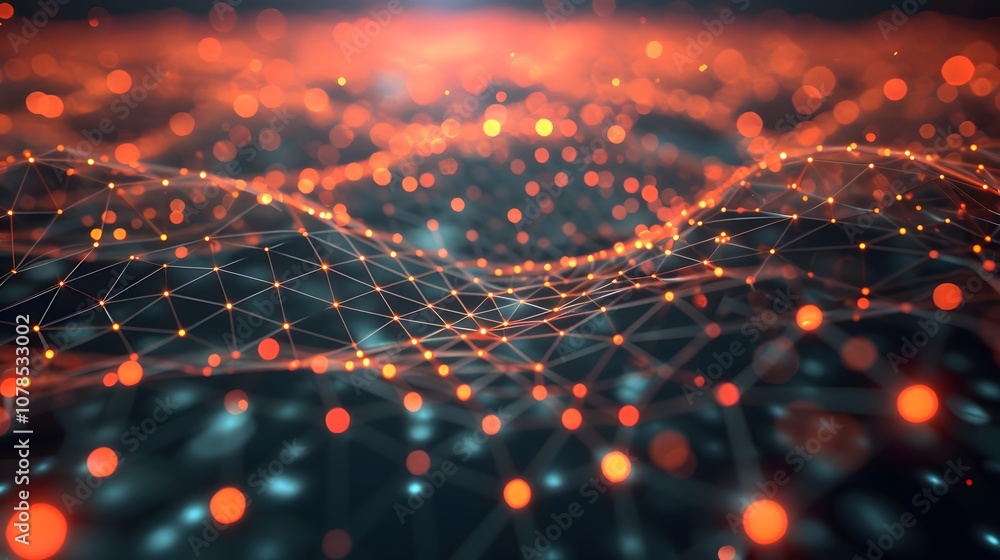 Poster the intricate pattern of interconnected network nodes in an abstract technologythemed display ai gen