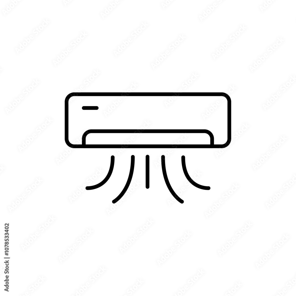 Aufkleber air conditioner icon outline vector for web ui