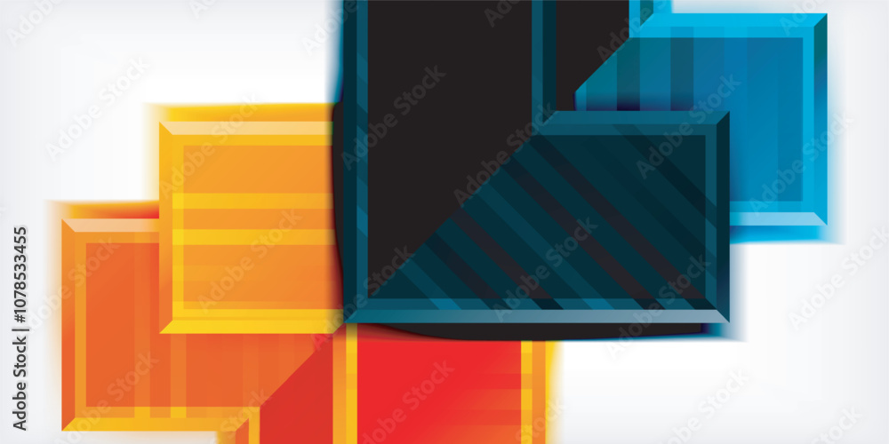 Poster Arrow symbols created with 3d effects and line texture geometric abstract background